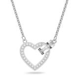 Swarovski Lovely White Metal Heart Ladies Necklace