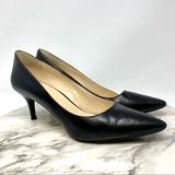 Nine West Shoes | Nine West Margot Pointed Toe Black Leather Pumps 10 Classic Office Timeless Chic | Color: Black | Size: 10