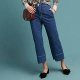 Anthropologie Jeans | Anthropologie Pilcro Ultra High Rise, Wide Leg Cropped Jeans - Size 27 | Color: Blue | Size: 27
