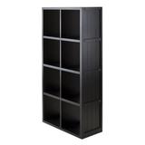 Winsome Wood Timothy 4x2 Storage Cube Shelf Black Finish