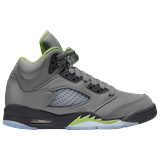 Jordan Boys Jordan Retro 5 - Boys' Grade School Shoes Silver/Green/Grey Size 04.5