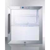 Summit SCR215L 17 Inch Wide 1.7 Cu. Ft. Commercial Compact Refrigerator with Stainless Steel Trimmed Glass Door Stainless Steel Refrigeration