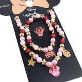 Disney Accessories | Disney Girls' Rose Gold & Pink Celestial Star Minnie Mouse Charm Jewelry Set | Color: Gold/Pink | Size: Osg