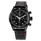 Tag Heuer Autavia Chronometer Flyback Black Dial Leather Strap Men's Watch CBE511C.FC8280 CBE511C.FC8280