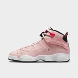 Jordan Girls' Big Kids' Air 6 Rings Basketball Shoes in Pink/Atmosphere Size 5.0 Leather