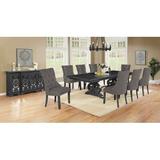 One Allium Way® Hillpoint Extendable Dining Set Wood/Upholstered Chairs in Brown/Gray, Size 30.0 H in | Wayfair 680B879FED744209A44BC3A7DACA4718