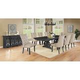 One Allium Way® Hillpoint Extendable Dining Set Wood/Upholstered Chairs in Brown/Gray, Size 30.0 H in | Wayfair B6A058D1A298446CBD5868D11AE94011