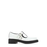 White Leather Monk Strap Shoes - White - Prada Flats