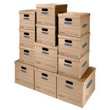 Bankers Storage Box� SmoothMove� Classic Moving & Storage Boxes With Lift-Off Lids, 14" x 18" x 15", 85% Recycled, Kraft, Case of 8 Small/4 Medium