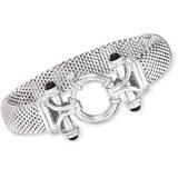 Sterling Silver Popcorn-link Bracelet With Black Onyx - Metallic - Ross-Simons Bracelets