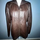 Nine West Jackets & Coats | Gently Used Nine West Womens Buttery Soft Chocolate Brown Leather Jacket Size M | Color: Brown | Size: M