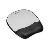 Memory Foam Mouse Pad Wrist Rest, 7 15/16 x 9 1/4, Black/Silver