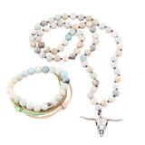 Blissful Morning,'Onyx Beaded Bracelet and Necklace Jewelry Set'