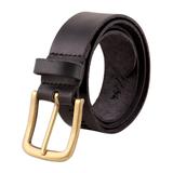 Timeless Style,'Men's Black Leather Belt with Brass Buckle'