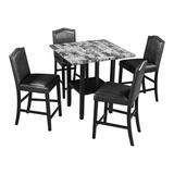 Farm on table 4 - Person Dining Set Wood/Upholstered Chairs in Brown/Gray, Size 36.0 H in | Wayfair MJXY3195A