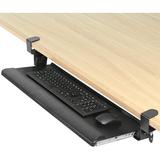 Inbox Zero Large Tilting Keyboard Tray Under Desk Pull Out w/ Extra Sturdy C-Clamp Mount System in Black, Size 26.8 W x 11.0 D in | Wayfair