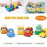 Amerteer 6 Pack Pull Back Cars for Kids Construction Vehicles Toys for Baby Kids 1 2 3 Years Old Boys Child Friction Powered Pull Back and Go Mini Vehicles for Toddlers Party Birthday Christmas Gift