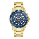 "Bulova Men's Gold-Tone Dive Style Chronograph Watch - 98B377, Size: 9"""