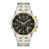 "Bulova Men's Two-Tone Stainless Steel Chronograph Watch - 98B376, Size: 9"", Silver"