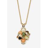 Women's Yellow Gold-Plated Pendant. Oval Shaped Multi Genuine Gemstone 18" Jewelry by PalmBeach Jewelry in Gold