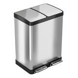 Silver Abs Square Trash Can Flat Zoro Select 54Tt81 21 Gal Stainless Steel 