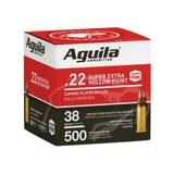 "Aguila Ammunition 22 Long Rifle Ammo Aguila Ammo .22lr High Vel. 1280fps. 38gr. Plated Hp 500pk"