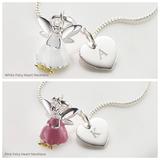 Personalised Sterling Fairy Necklace - Two Colours, White/Pink/Gold