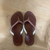 American Eagle Outfitters Shoes | Aeo Flip Flops | Color: Blue/Red/White | Size: 9