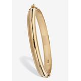 Women's Yellow Gold Plated Sterling Silver Beaded Edge Bangle Bracelet 7.5 Inches Jewelry by PalmBeach Jewelry in Gold