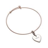 Limoges Kids Jewelry Girls' Bracelets TWO-TONE - Silver Engraved Heart Charm with Rose Expandable Bracelet