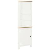 Loon Peak® Corner Cabinet 23.2"X14.2"X70.9" Solid Oak Wood in Brown/Gray/White, Size 70.8 H x 23.2 W x 14.2 D in | Wayfair