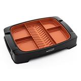 Brentwood Multi Portion Electric Indoor Grill Die Cast Aluminum in Gray, Size 7.0 H x 21.5 D in | Wayfair TS825