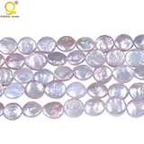 10-11mm Coin Pearl Cultured Freshwater Pearl Beads Hole: Approx 0.8mm Sold Per 16 Inch Strand