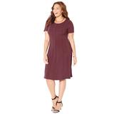 Plus Size Women's Fit & Flare Seamed Dress by Catherines in Classic Red Dots (Size 4X)