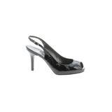 Stuart Weitzman Heels: Pumps Stiletto Cocktail Party Black Solid Shoes - Women's Size 6 1/2 - Peep Toe