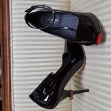 Burberry Shoes | Burberry Patent Leather Peep-Toe Ankle Strap Pumps Heels | Color: Black | Size: 10