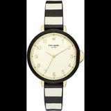 Kate Spade Accessories | Kate Spade New York Women's Park Row Stainless Steel And Silicone Quartz Watch | Color: Black/Cream/Gold/Tan/White | Size: Os