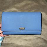 Kate Spade Bags | Kate Spade Large Leather Wallet Clutch | Color: Blue/Gold | Size: Os