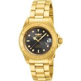 Invicta 15848 Men Pro Diver Collection Gold Band Charcoal Dial 40mm Stainless Steel Watch