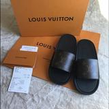 Louis Vuitton Shoes | Louis Vuitton Sunbath Flat Mule Shoe Sandle Size 40 Brand New Perfect Condition | Color: Brown | Size: 9
