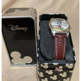 Disney Accessories | Disney Mickey Mouse Watch With Brown Leather Strap Womans Mck613 | Color: Brown/Tan | Size: Os