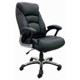 Black Leather Executive Office Chair w/Chrome Accents