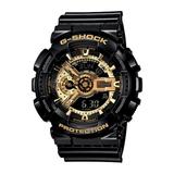 Men's Casio G-Shock Classic Resin Strap Watch with Black and Gold-Tone Dial (Model: Ga110Gb-1A)