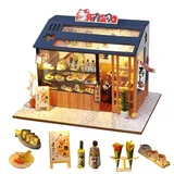 CUTEBEE DIY Dollhouse Kit Wooden Doll Houses Miniature Dollhouse Furniture Kit With LED Toys For Children Christmas Gift