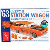 1201 1-25 Scale Skill 2 Model Kit - 1963 Chevrolet II Station Wagon Model Car with Trailer 3-in-1 Kit