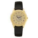 Gold Army Black Knights Personalized Medallion Leather Wristwatch