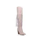 Women's Kitty Kat Knee High Fringe Boot by Dingo in Red (Size 8 1/2 M)