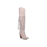 Women's Kitty Kat Knee High Fringe Boot by Dingo in Red (Size 8 M)