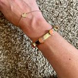 Tory Burch Jewelry | Like New! Authentic Tory Burch Pink Beaded Stud Gold Plated Cuff Bracelet | Color: Gold/Pink | Size: Os