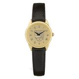 Women's Army Black Knights Personalized Gold Medallion Leather Wristwatch